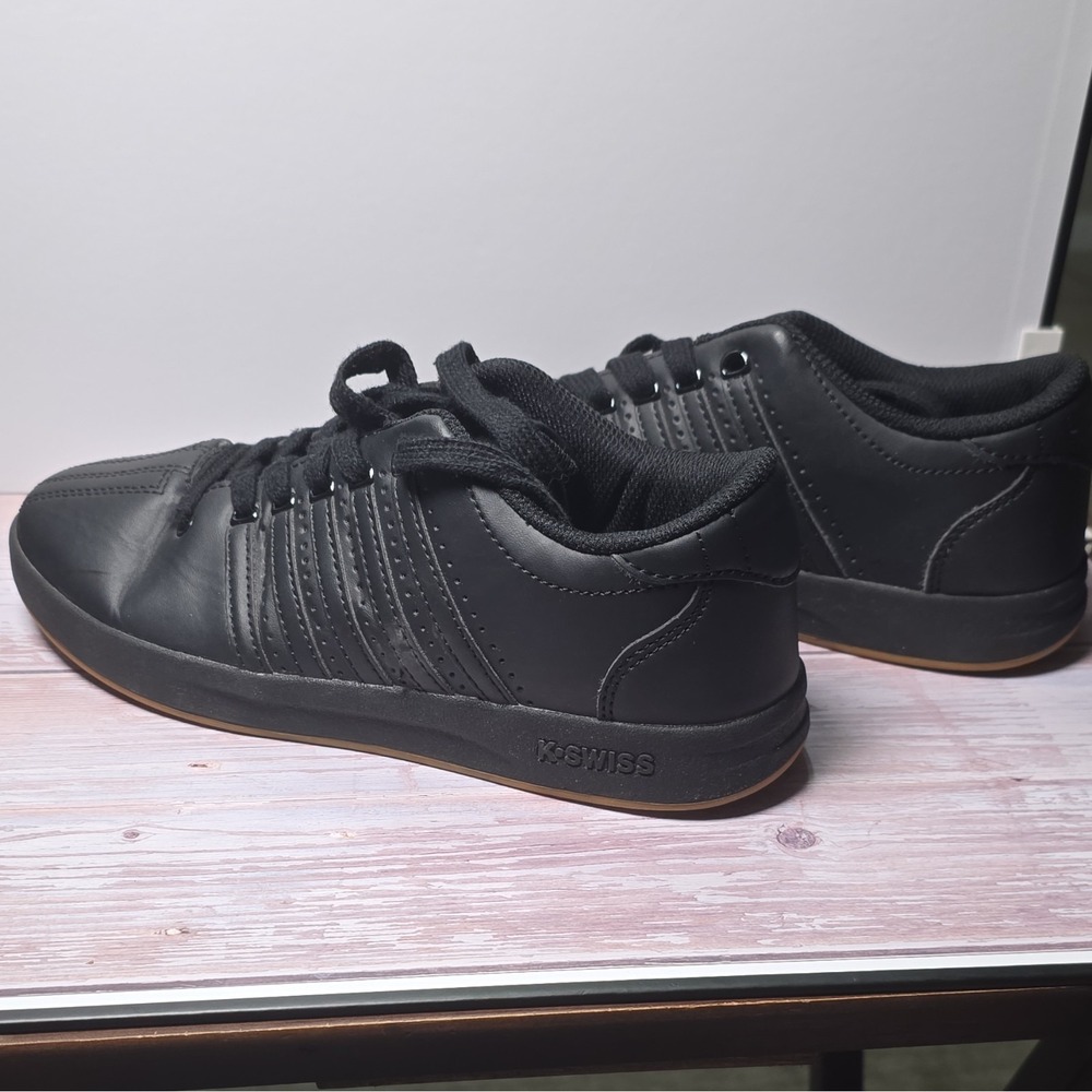 K-SWISS KSS10003Y LOW Black Lace-Up Sneakers Men's US 5.5 EU 38 UK 5
